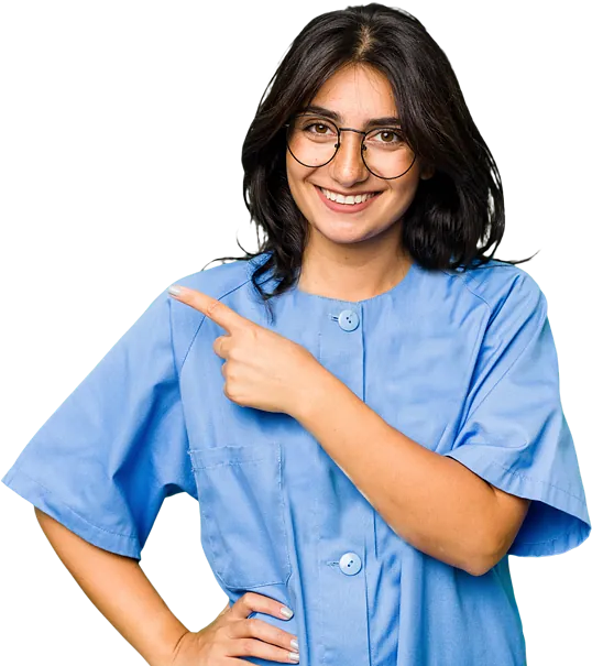 Indische Frau mit blauem Kittel